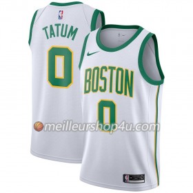 Maillot Basket Homme Boston Celtics Jayson Tatum 0 2018-19 Nike City Edition Blanc Swingman